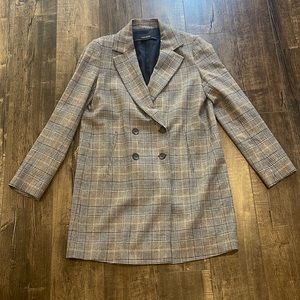 Zara Double-Breasted Plaid Jacket - Sz Small